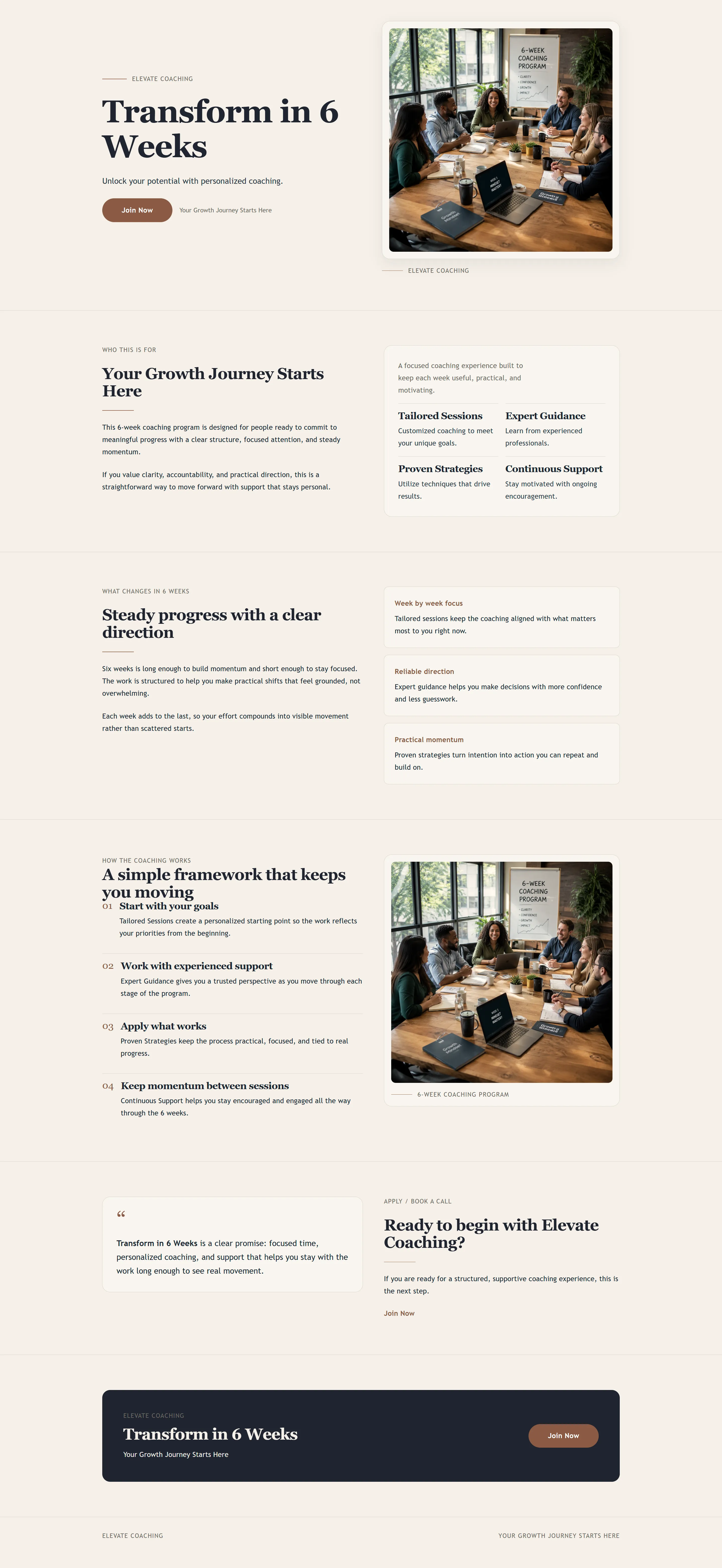 Example generated landing page