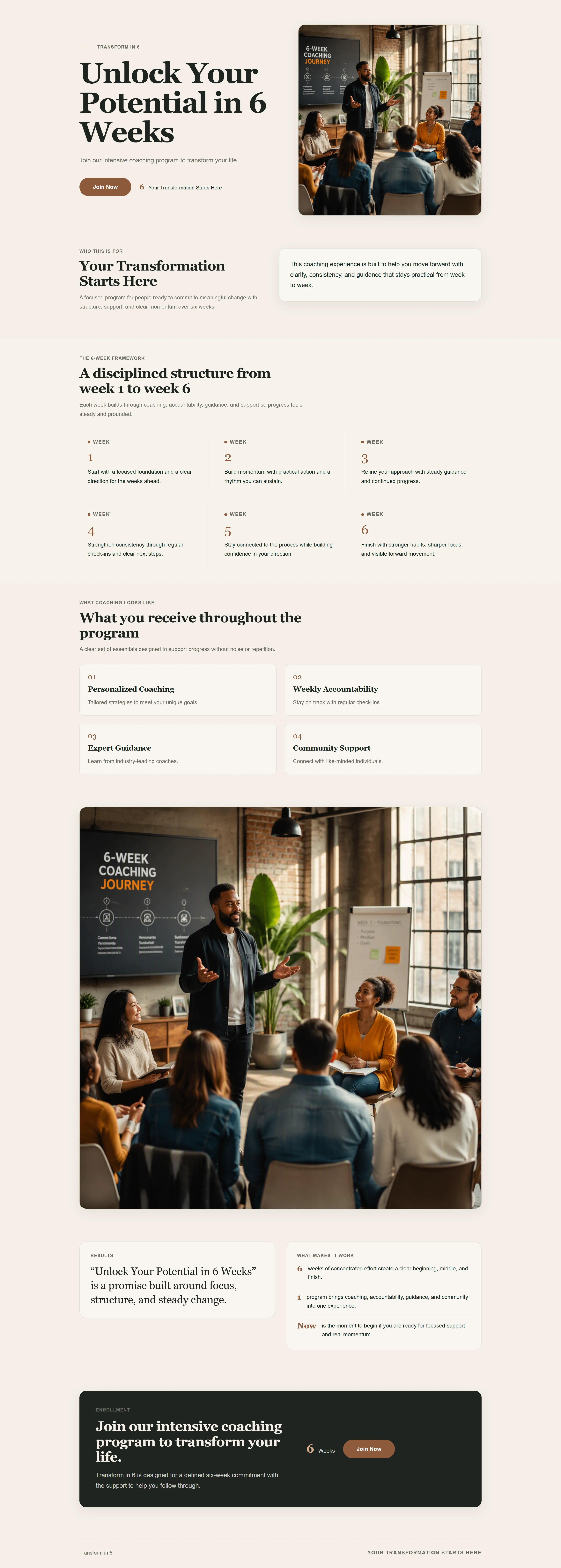 Example generated landing page